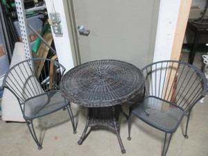 lot 728 image: PORCHPATIO TABLE AND CHAIRS