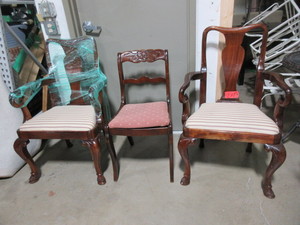 lot 731 image: WOODEN CHAIRS WITH HOOF FOOT DESIGN