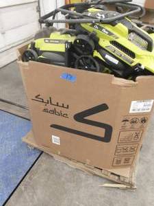 PALLET OF RYOBI LAWN MOWERS
