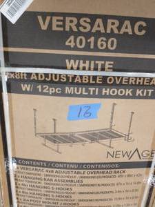NEWAGE VersaRac 42 in. H x 48 in. W x 96 in. D Adjustable Height Garage Ceiling Mounted Storage Unit in White