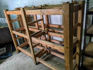 (2) Wood Shelving Sections (83.25 ...