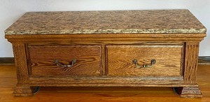lot 102 image: Beautiful Marble Top Accent Table with Storage Feature