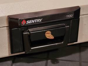lot 45 image: Sentry 1100 Fire Proof Document Safe with Key