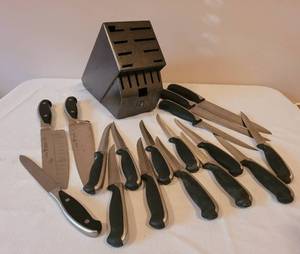 lot 152 image: J.A. Henckels Stainless Steel Knife Set with Knife Block