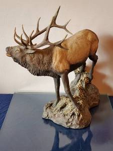 lot 280 image: Awesome Ceramic Elk Statue