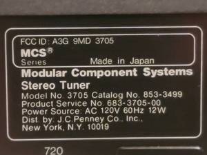 lot 232 image: MCS Series Stereo FMAM Tuner Model 3705