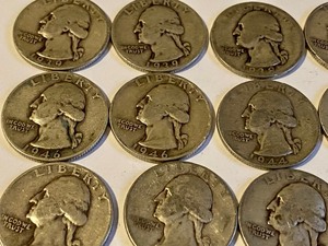 lot 306 image: (20) Silver U.S. Quarter Coins