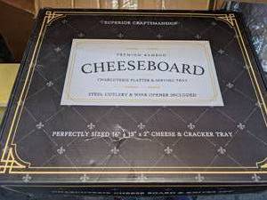 Smirly Bamboo Cheeseboard Charcuterie Platter &amp Serving Tray&nbsp