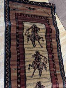 Lodge Series Rawhide Western Rug Runner. Made in Turkey 2 x 8