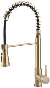 SHAMANDA Brass Kitchen Faucet High Arc Spring