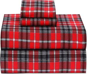 Ruvanti 100% Cotton 4 Piece Flannel Sheets King - Deep Pocket