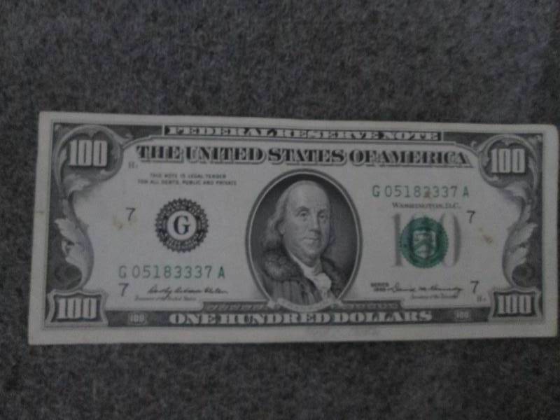 Vintage 1969 $100.00 dollar bill US...