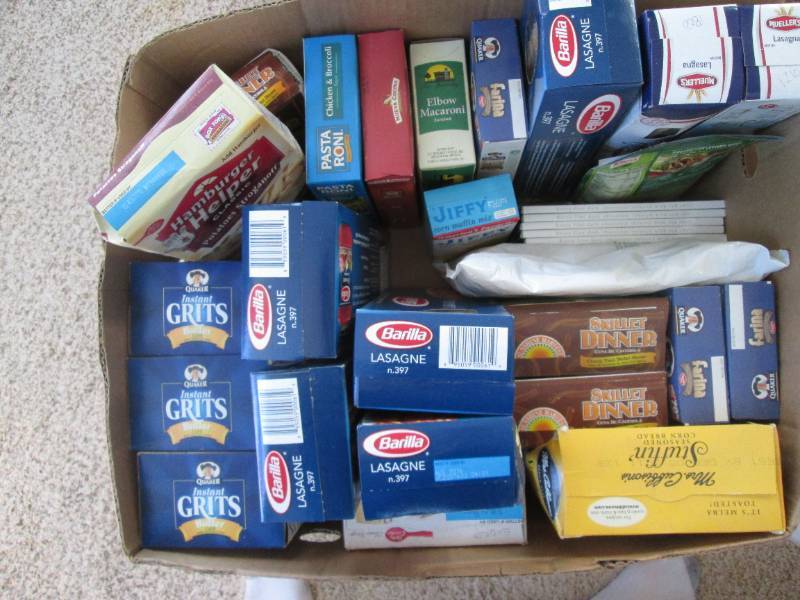 Box of food past its freshness date...