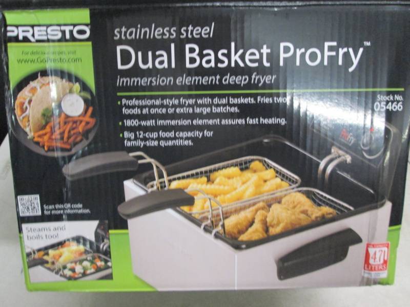 presto dual basket pro fry open box...