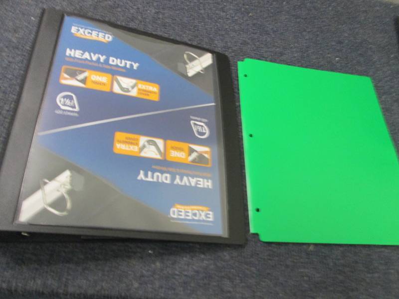 4 HD D Ring Binders, Green Poly Fol...