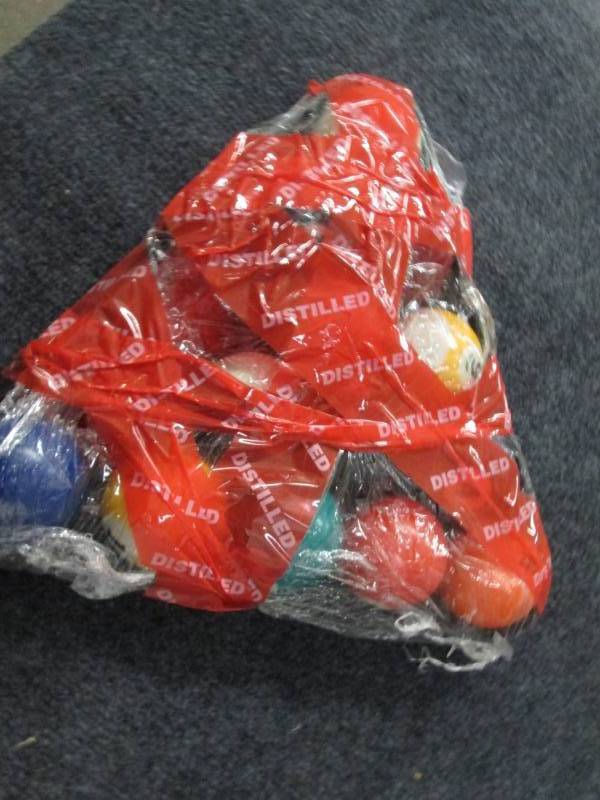 complete set of pool balls and rack...