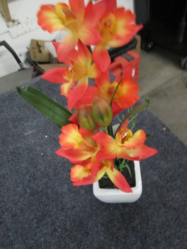 13 inch yellow and orange orchid fl...