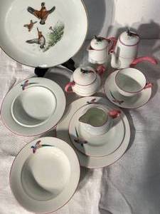 lot 48 image: Pheasant Tea Set and Plate (F1)