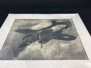 lot 65 image: Matted Vintage Aviation Illustrations (G3)