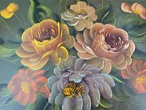 lot 72 image: Vintage Tole Painted Tray (DE)