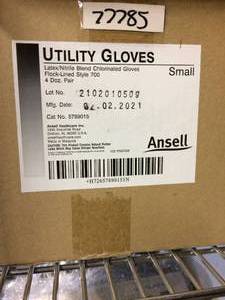 lot 39 image: Lot Of 4 NEW IN BOX&nbspAnsell&nbspGloves Utility Ansell NitrileLatex Diamond Embossed Sure Grip Surface & Soft Cotton Flock Lining 13 inch 48Box (Box of 1 Small, 2 Medium, 1 Large Sizes)