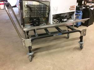 lot 63 image: MSRP $3500 STERIS AMSCO ATLAS LOAD CAR TRANSFER CARRIAGE MEDICAL STERILIZATION LOADING CART - 304 STAINLESS STEEL (NO RUSTING) - GOOD CONDITION  1ST PIC STOCK PHOTO - NO WIRE RACKS INCLUDE OR CONTENTS ON TOP