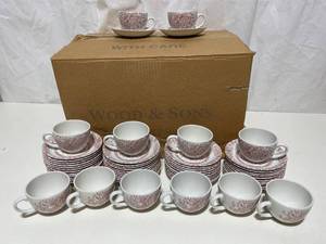 Wood & Sons Floral - Pink - Cups & Saucers