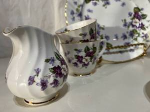 Royal Garden - Purple Flowers on White