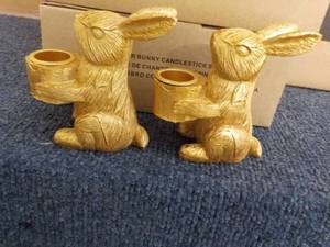 3 Sets of 2 Bunny Candle Holders...