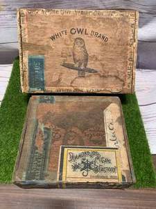 2 Vintage Cigar Boxes
