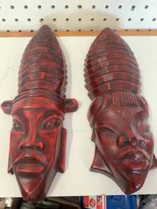 Vintage Red Mask Ceramic Art 12 ��Long