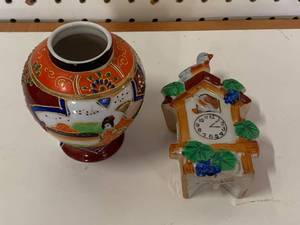 Japanese Clock & Vase