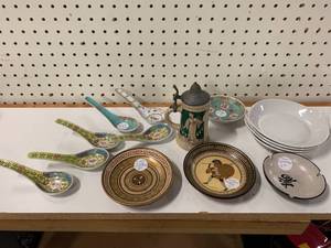 Antique Dish & Stein Lot