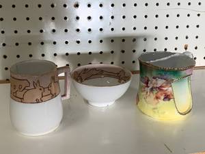 Vintage Shaving Mug & Limoges Cup & Bowl