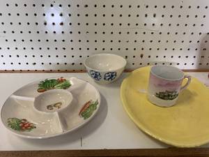 Caliente Oval Platter, Vintage Dish Lot