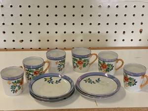 6 Antique Japanese Tea Cups & Saucers