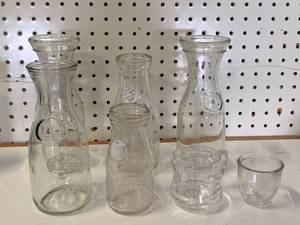 Antique Milk Bottles, 1930 Kelloggs Creamer, Baby Bottle Top
