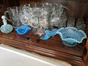 Crystal punchbowl set, set of 14 gl...
