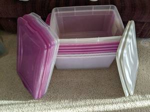 8 large totes with lids (see photos...