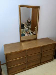 9 drawer dresser with attached mirr...