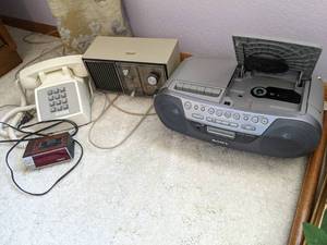 Sony CFD-805, vintage At&t phone, v...