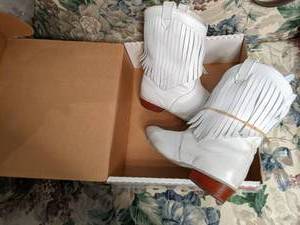 Mitzi Fashion fringe white leather ...