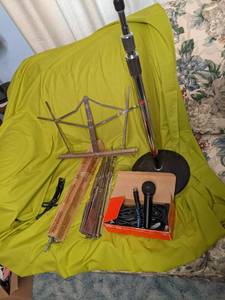 Musical lot includes music stand, m...