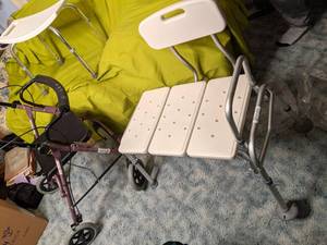 2 shower chairs and sitting walker ...