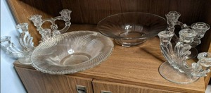 4 glasscrystal candle holders and ...