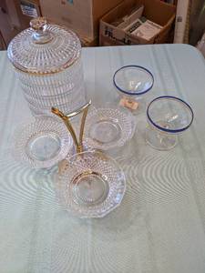 Vintage Glass Candy Canister, 3 PC ...
