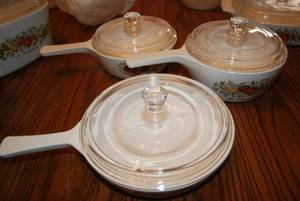 (3) Matching Corning Ware Round Ski...