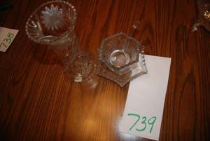 Crystal Flower Detail Vase, and 3 p...