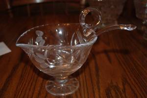 Crystal Gravy Dish With Ladle See ...
