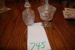 (2) Crystal Sugar Dishes One has S...